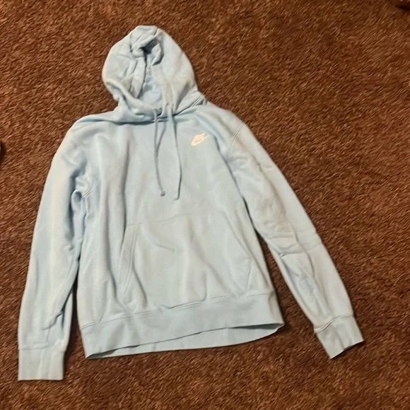 Medium, light blue, nike hoodie